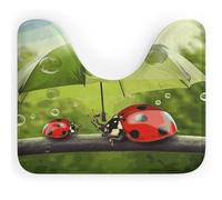 AQRJLPM Divertente coccinella che tiene ombrelli tappeti da bagno a forma di U antiscivolo ad asciugatura rapida super assorbenti tappetini da bagno piccoli morbidi tappeti da bagno per vasca da bagno