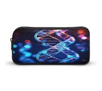 AQRJLPM DNA Genetic Helix Pencil Pouch Grande Capacità Semplice Marcatore Sacchetto Portatile Estetica Cerniera Astuccio