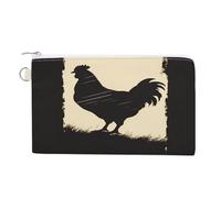 AQRJLPM Farmhouse Chicken Wallet Canvas Slim Lightweight Wallet Durable Zip Card Holder for Men Women