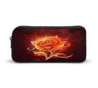 AQRJLPM Fiamma Rosa Matita Pouch Grande Capacità Semplice Marcatore Sacchetto Portatile Estetica Cerniera Astuccio