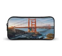 AQRJLPM Golden Gate Bridge Astuccio per matite di grande capacità, semplice astuccio portatile estetico con cerniera