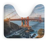 AQRJLPM Golden Gate Bridge - Tappeto da bagno a forma di U, antiscivolo, ad asciugatura rapida, super assorbente, piccolo, morbido, per vasca da bagno e pavimento doccia