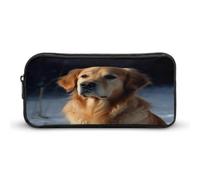 AQRJLPM Golden Retriever - Astuccio per matite con cerniera estetica, grande capacità, semplice e portatile, con cerniera