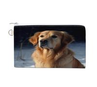 AQRJLPM Golden Retriever Portafoglio in tela sottile e leggero portafogli durevole con cerniera porta carte per uomo donna