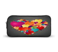 AQRJLPM Grafica Amore CuoriGrafica Amore Cuori Matita Pouch Grande Capacità Semplice Marcatore Sacchetto Portatile Estetica Cerniera Astuccio