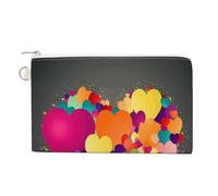 AQRJLPM Grafica Love HeartsGraphics Love Hearts portafoglio tela sottile leggero portafogli durevole con cerniera porta carte per uomini donne