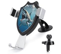 AQRJLPM Great White Shark - Supporto per telefono con apertura a bocca aperta, per auto, per cruscotto, parabrezza, ventosa, gancio in metallo, per tutti gli smartphone e i modelli di auto
