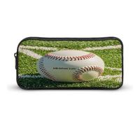 AQRJLPM Green Baseball Field Sfondo Matita Pouch Grande Capacità Semplice Marcatore Sacchetto Portatile Estetica Cerniera Astuccio