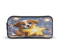AQRJLPM Happy Little Dog - Astuccio portamatite grande capacità, semplice astuccio portatile estetico con cerniera