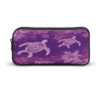 AQRJLPM Hawaii con tartaruga marina viola astuccio grande capacità semplice pennarello astuccio estetico portatile con cerniera