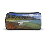 AQRJLPM Kauai Hawaii Seashore astuccio grande capacità semplice pennarello astuccio estetico portatile con cerniera