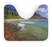 AQRJLPM Kauai Hawaii Seashore - Tappeto da bagno a forma di U, antiscivolo, ad asciugatura rapida, super assorbente, piccolo, morbido, per vasca da bagno e pavimento doccia