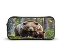 AQRJLPM Mama Bear - Astuccio portamatite grande capacità, semplice astuccio portatile estetico con cerniera