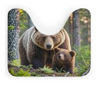 AQRJLPM Mama Bear - Tappeto da bagno a forma di U, antiscivolo, ad asciugatura rapida, super assorbente, piccolo e morbido, per vasca da bagno e pavimento doccia