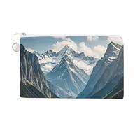 AQRJLPM Mountains And Rivers Portafoglio in tela sottile leggero portafogli durevole con cerniera porta carte per uomini donne