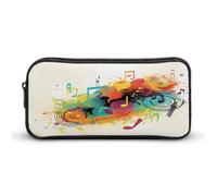 AQRJLPM Musica astratta a tema matita sacchetto grande capacità semplice marcatore sacchetto portatile estetica cerniera matita caso