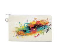 AQRJLPM Musica astratta a tema portafoglio in tela sottile portafogli leggeri durevoli porta carte con cerniera per uomo donna