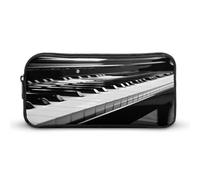 AQRJLPM Nero Bianco Pianoforte Tastiera Matita Pouch Grande Capacità Semplice Marker Pouch Portatile Estetica Cerniera Astuccio