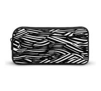AQRJLPM Nero E Bianco Linee Matita Pouch Grande Capacità Semplice Marker Pouch Portatile Estetica Cerniera Matita Caso
