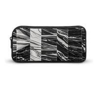 AQRJLPM Nero marmo matita sacchetto grande capacità semplice marcatore sacchetto estetico portatile cerniera matita caso