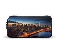 AQRJLPM New York City Scenery Pencil Pouch Grande Capacità Semplice Marker Pouch Portatile Estetica Cerniera Astuccio