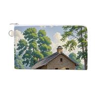 AQRJLPM Outer House, portafoglio in tela sottile e leggero, resistente, con cerniera, per uomini e donne