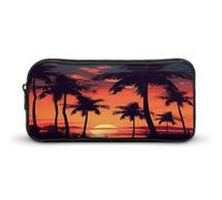 AQRJLPM Palm Tree Summer Sunset Pencil Pouch Grande Capacità Semplice Marker Pouch Portatile Estetica Cerniera Astuccio