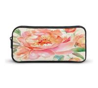 AQRJLPM Peach Peony Pencil Pouch Big Capacity Semplice Marker Pouch Portatile Estetica Cerniera Astuccio