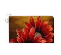 AQRJLPM Portafogli in tela con girasole rosso, sottile, leggero, resistente, con cerniera, per uomini e donne