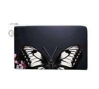 AQRJLPM Portafogli in tela sottile e leggero, con chiusura a cerniera, per uomini e donne, colore: bianco e nero