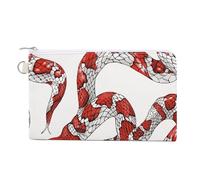 AQRJLPM Portafoglio a serpente rosso e bianco in tela sottile e leggero portafogli durevole con cerniera porta carte per uomini donne