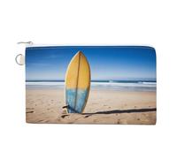 AQRJLPM Portafoglio da spiaggia in tela sottile e leggero, con cerniera, porta carte per uomini e donne