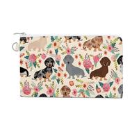 AQRJLPM Portafoglio floreale bassotto in tela sottile e leggero portafogli durevole con cerniera porta carte per uomini donne