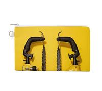 AQRJLPM Portafoglio giallo con due motoseghe in tela sottile e leggero, durevole con cerniera, porta carte per uomini e donne