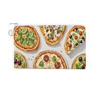 AQRJLPM Portafoglio in tela con diverse pizze sottili e leggere, con cerniera, per uomini e donne