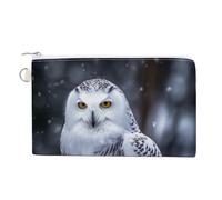 AQRJLPM Portafoglio in tela con gufo artico, sottile, leggero, resistente, con cerniera, per uomini e donne