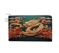 AQRJLPM Portafoglio in tela con sfondo cinese, sottile, leggero, resistente, con cerniera, per uomini e donne