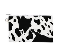 AQRJLPM Portafoglio in tela con stampa mucca in bianco e nero sottile portafogli leggeri durevoli porta carte con cerniera per uomini donne