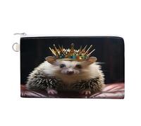 AQRJLPM Portafoglio in tela sottile e leggero, con corona e riccio, con cerniera, per uomini e donne