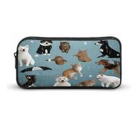 AQRJLPM Raining Cats & Dogs Astuccio per matite di grande capacità Semplice Marcatore Sacchetto Portatile Estetica Cerniera Astuccio