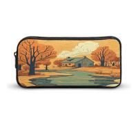 AQRJLPM River in Front of House, astuccio per matite di grande capacità, semplice astuccio portatile con cerniera estetica