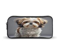 AQRJLPM Shih Tzu - Astuccio per matite con cane di grande capacità, semplice astuccio portatile estetico con cerniera