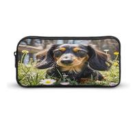 AQRJLPM Simpatico astuccio per matite a forma di bassotto, grande capacità, semplice astuccio portatile estetico con cerniera