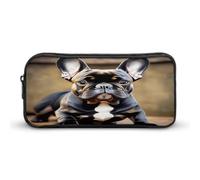 AQRJLPM Simpatico astuccio per matite con bulldog, grande capacità, semplice astuccio portatile estetico con cerniera