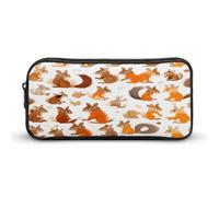 AQRJLPM Simpatico astuccio per matite con scoiattoli di grande capacità, semplice astuccio portatile estetico con cerniera