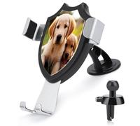 AQRJLPM Simpatico supporto per telefono a forma di cucciolo di Golden Retriever, per auto, per cruscotto, parabrezza, ventosa, gancio in metallo, per tutti gli smartphone e i modelli di auto