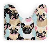 AQRJLPM Simpatico tappeto da bagno a forma di carlino chihuahua con contorno a forma di U, antiscivolo, ad asciugatura rapida, super assorbente, piccolo e morbido, per vasca da bagno e pavimento