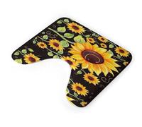 AQRJLPM Simpatico tappeto da bagno a forma di girasole contorno a forma di U antiscivolo ad asciugatura rapida super assorbente tappetini da bagno piccoli morbidi tappeti da bagno per vasca da bagno e
