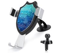 AQRJLPM Supporto per telefono a forma di sirena blu con squame di pesce per auto, supporto vivavoce per cruscotto, parabrezza, ventosa, gancio in metallo, supporto per telefono cellulare per tutti gli