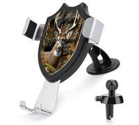 AQRJLPM Supporto per telefono con cervo mimetico per auto, per cruscotto, parabrezza, ventilazione, gancio in metallo, supporto per telefono cellulare per tutti gli smartphone e i modelli di auto